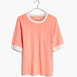 Madewell Relaxed Ringer Top In Peach